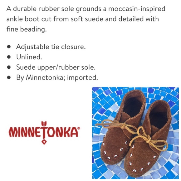 SOLD GREAT SHAPE! Minnetonka Beaded ankle boots 13 - Picture 7 of 8